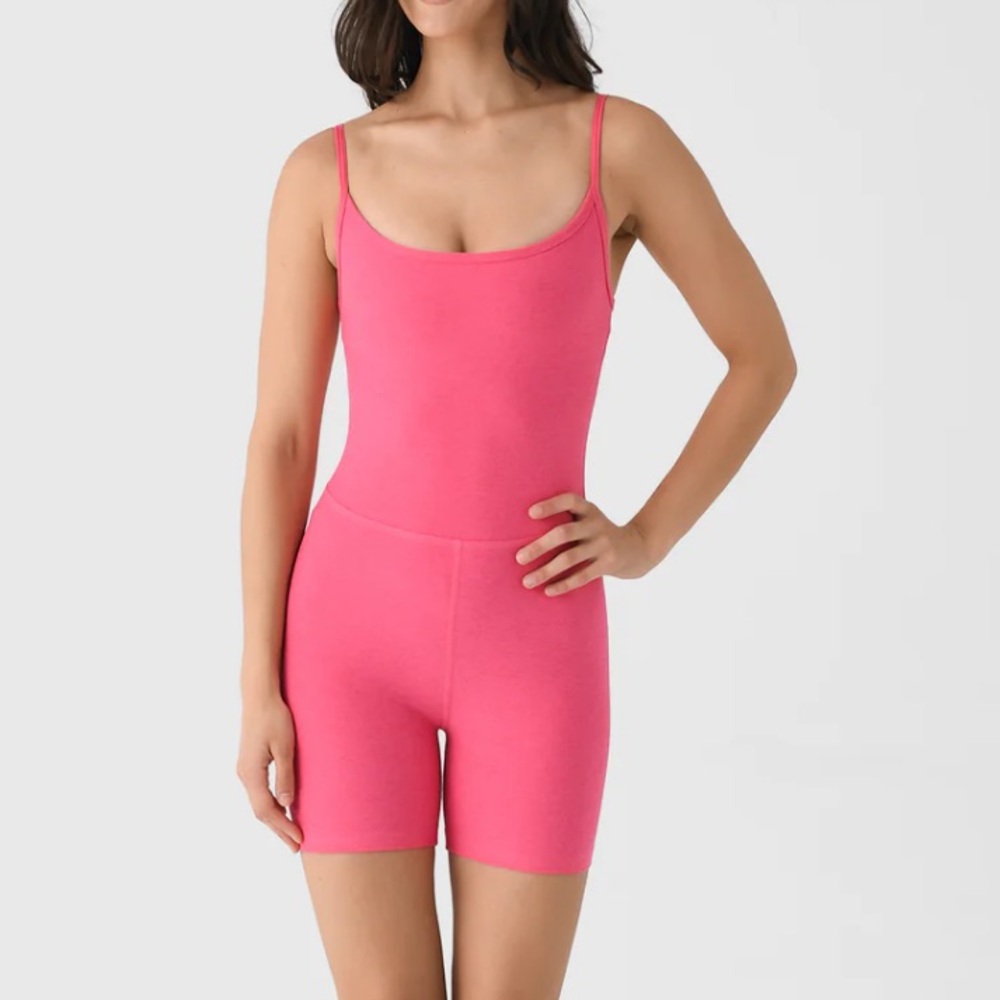 Beyond Yoga Neon Pink Space Dye Biker 1 Piece